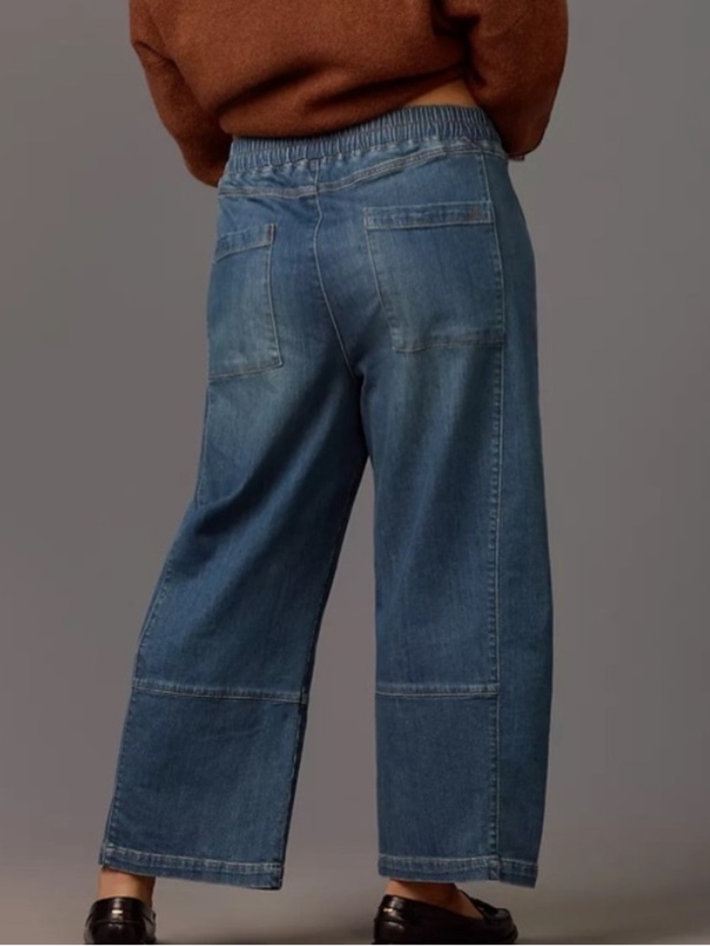 Anthropologie Pilcro The Izzie Relaxed Pull-On Barrel Jeans in blue size XL - Picture 3 of 10